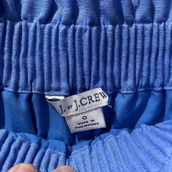 J crew Blue Scalloped Linen Skirt size 0 - Picture 3 of 7